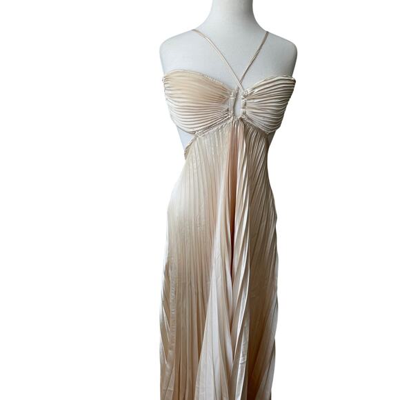 ALC Moira Satin Pleated Maxi Dress US 6 - Picture 11 of 14